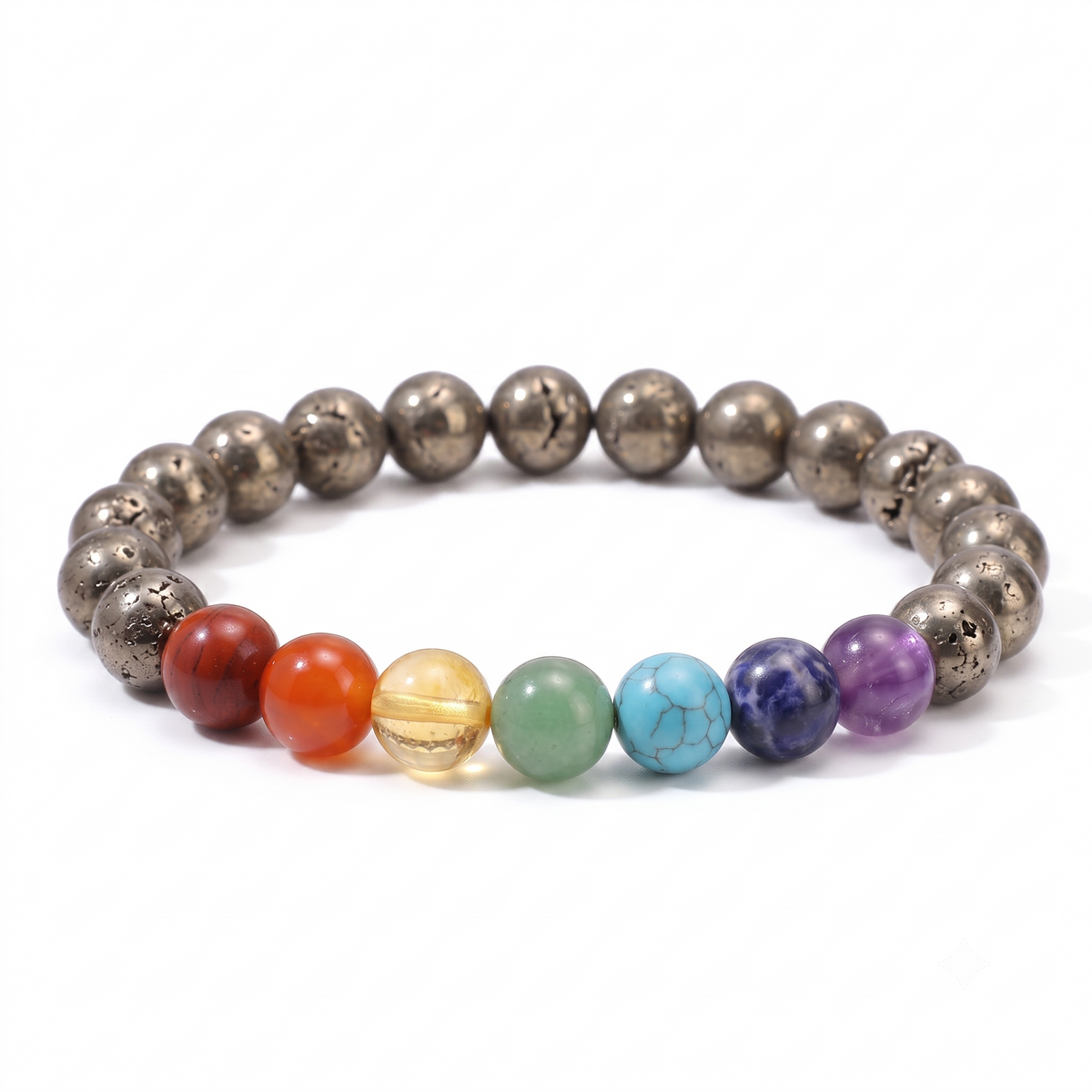 Pyrite 7 Chakra Healing Bracelet